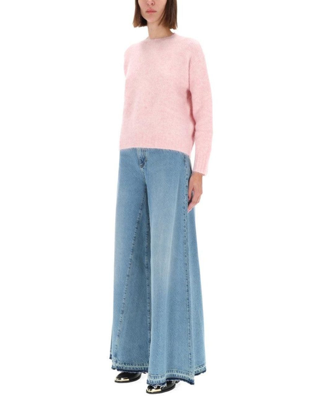 AMISH Blue Denim Loose High Rise Jeans