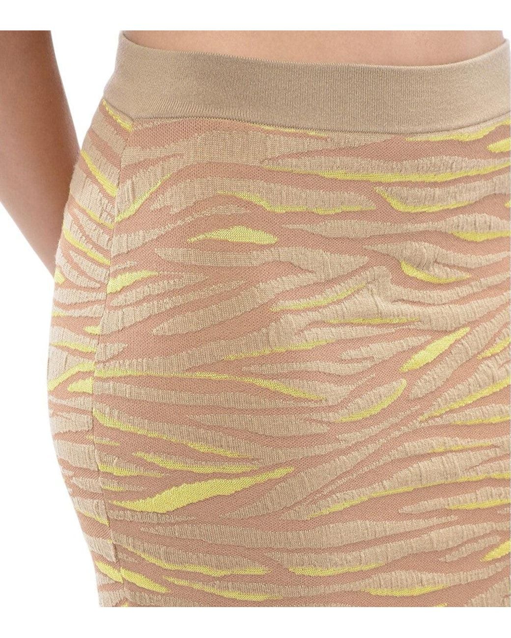 Stella McCartney Yellow Animal Print Calf Length Skirt