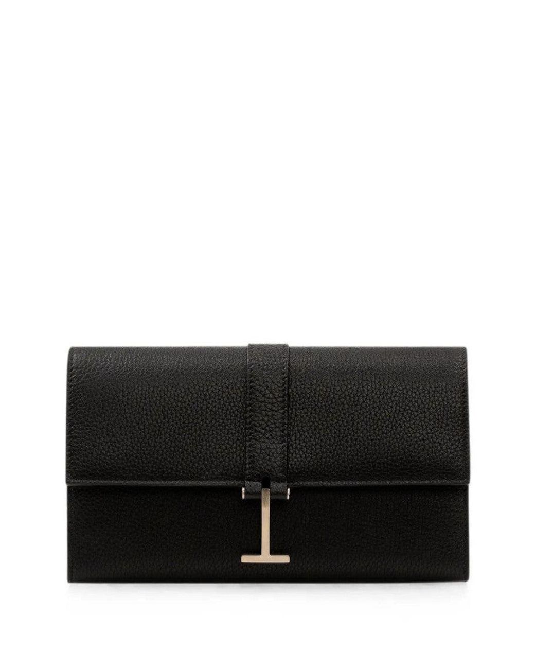 Tom Ford Black T Logo Clutch