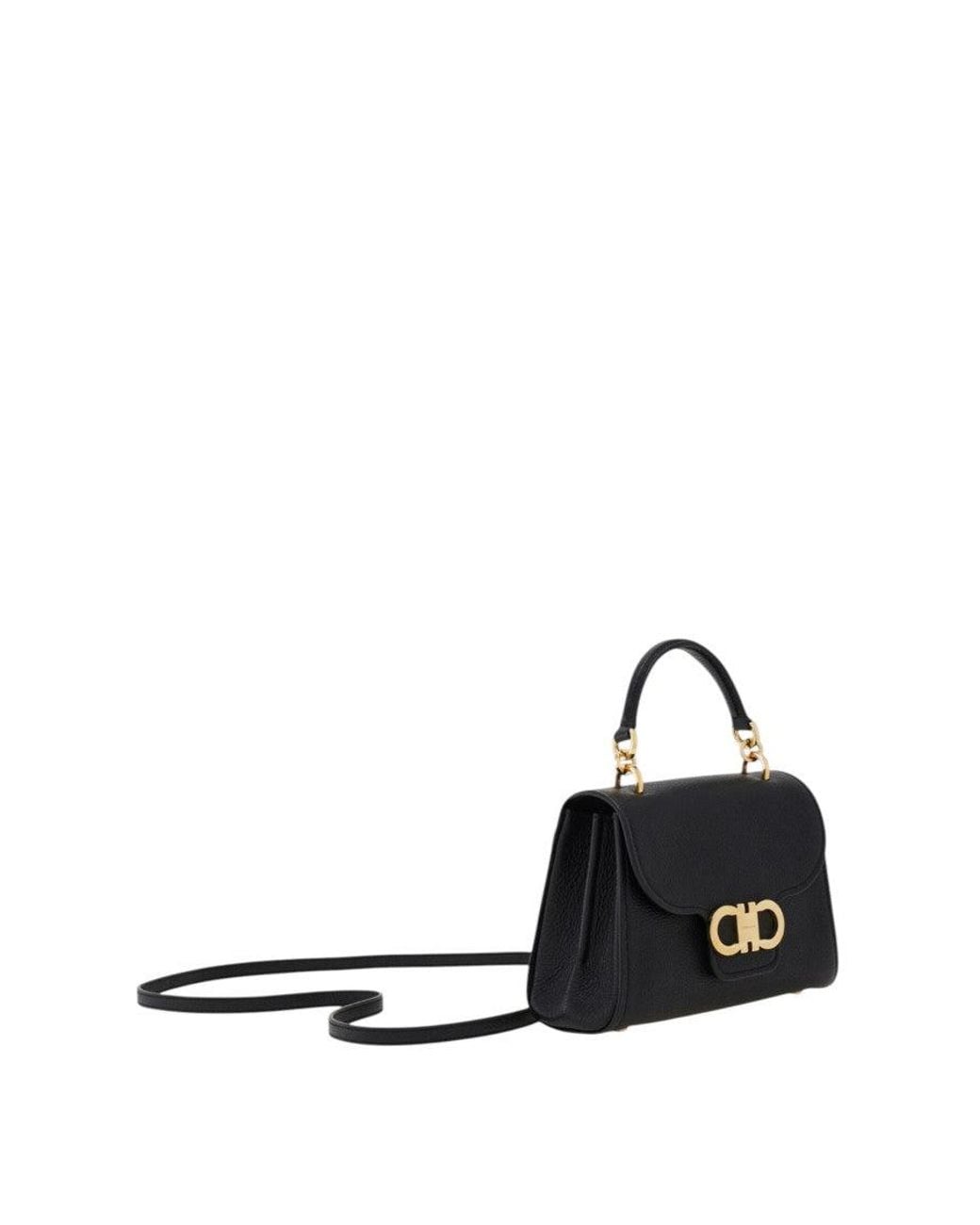 Ferragamo Blue Double Gancini Xs Satchel