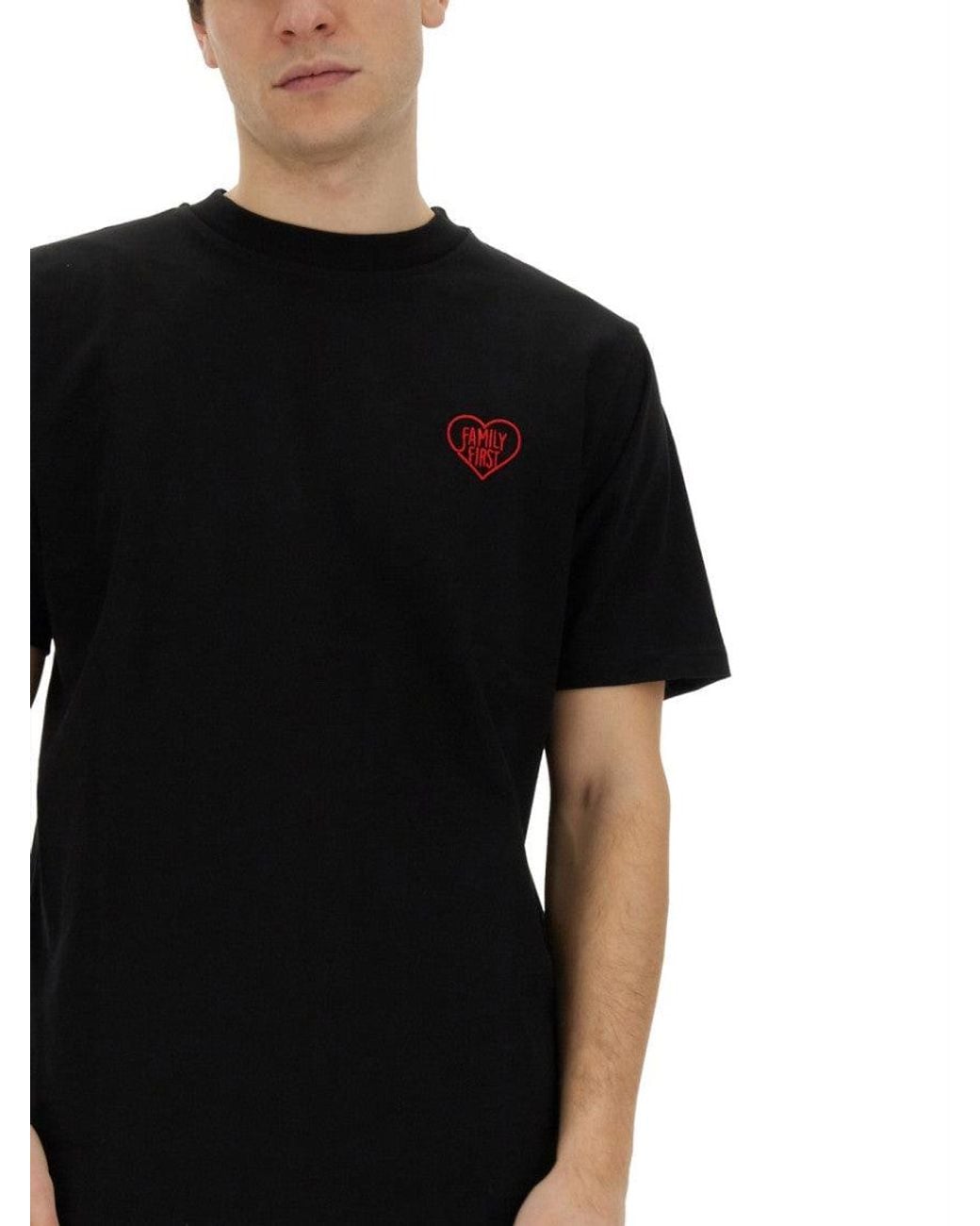 FAMILY FIRST Black Crew Neck T-Shirt for men