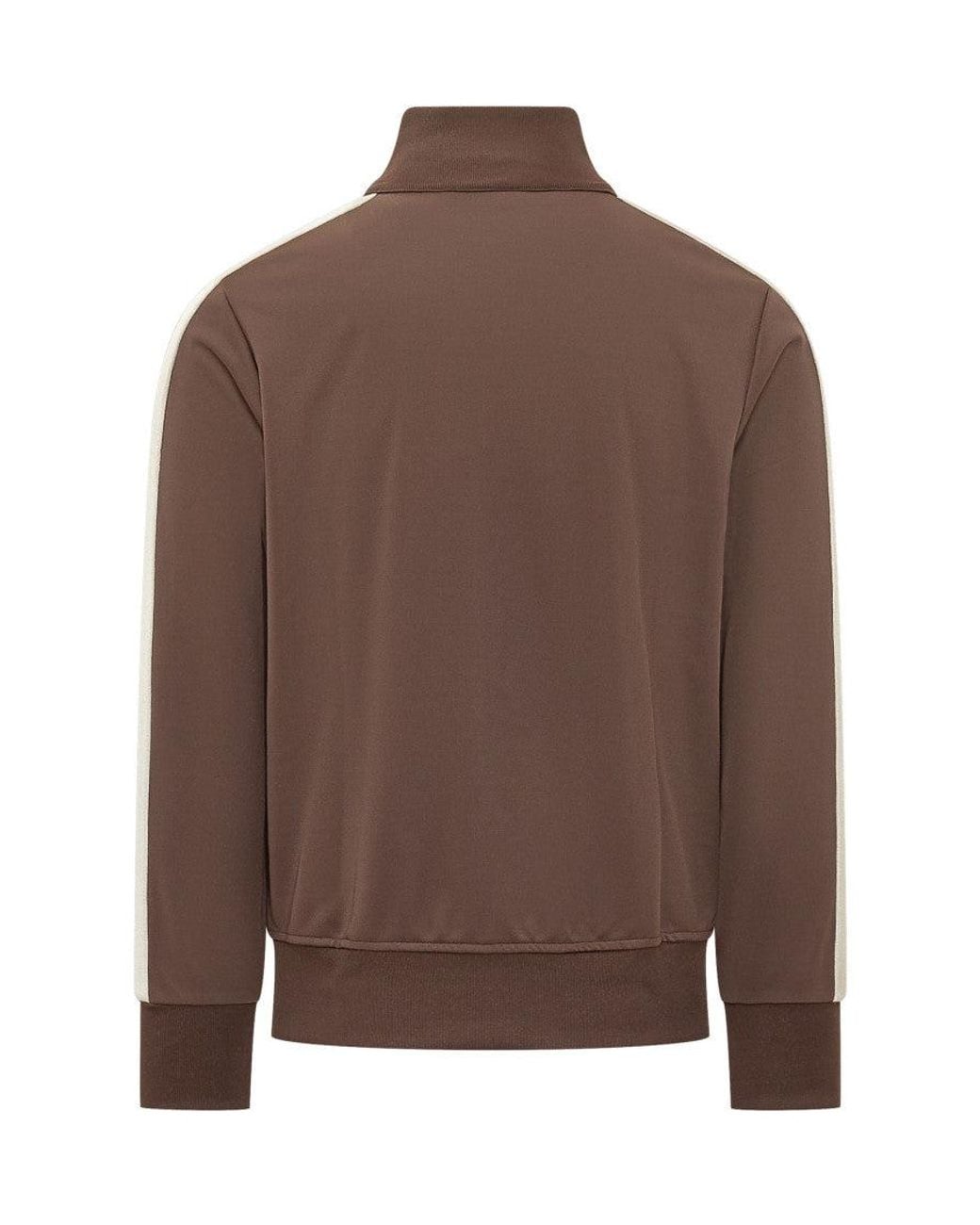 Palm Angels Brown Solid Mock Collar Jacket for men