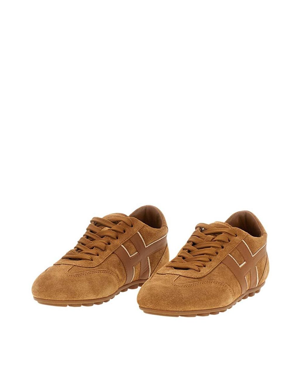 Hogan Brown Runner H693 Suede Leather Sneakers
