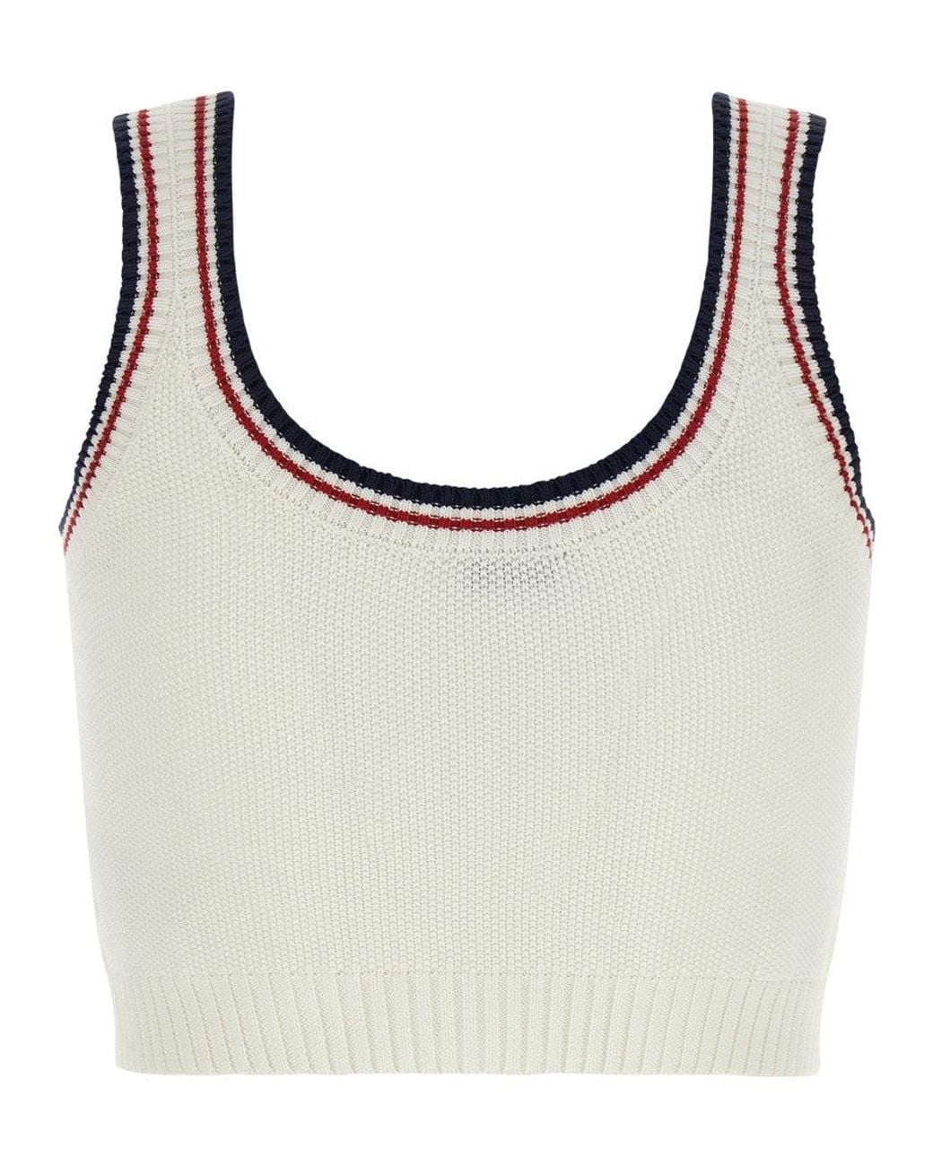 Brunello Cucinelli Gray Stripes Round Neck Top