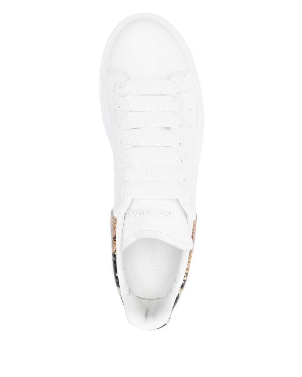 McQueen White Lace Up Sneakers