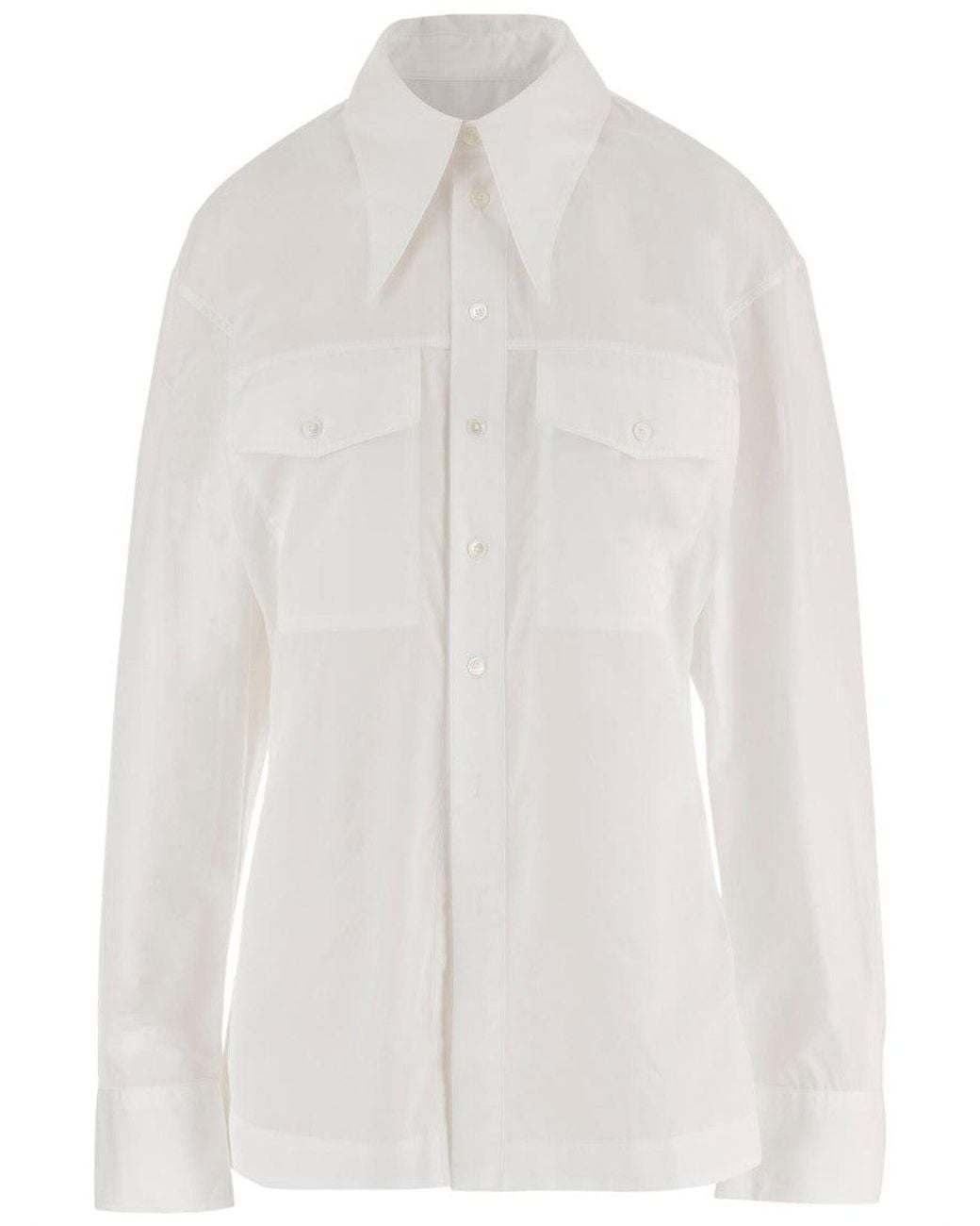 AMI White Oversized Solid Shirt