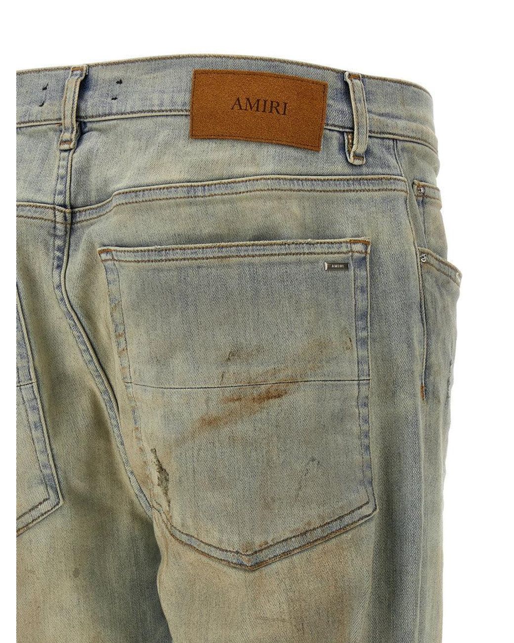 Amiri Gray 'Suede Mx1' Jeans for men