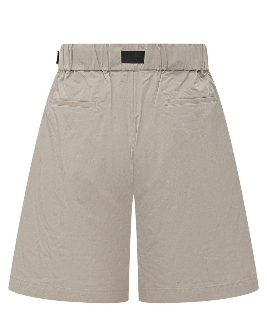 Y-3 Gray Taupe Solid Shorts for men