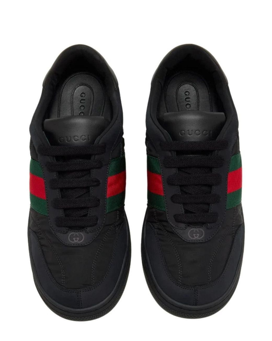 Gucci Black Stripes Screener Sneakers for men
