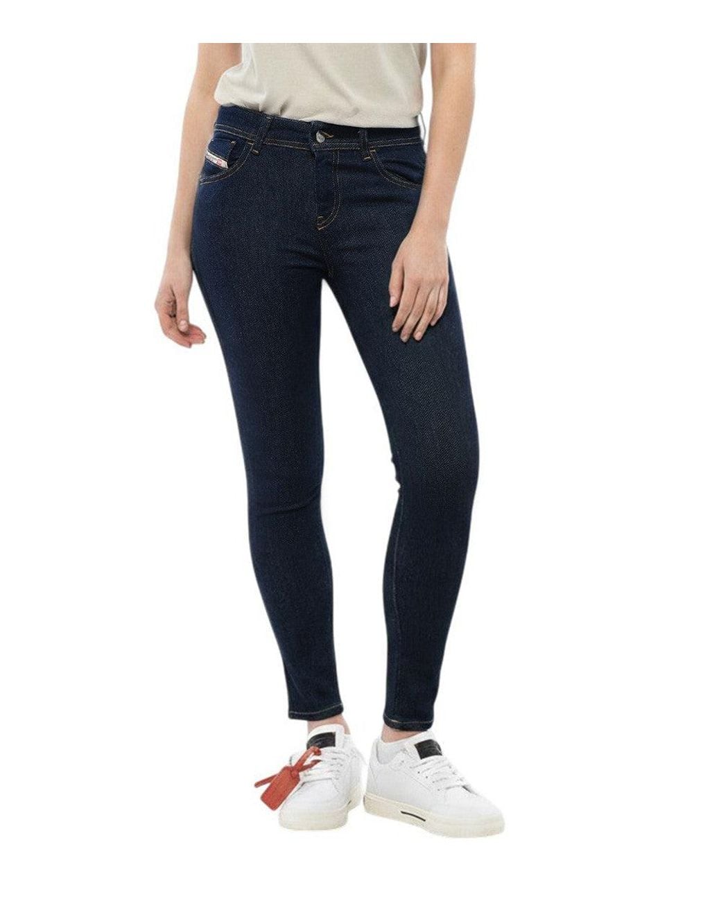 DIESEL Blue Skinny Mid Rise Jeans