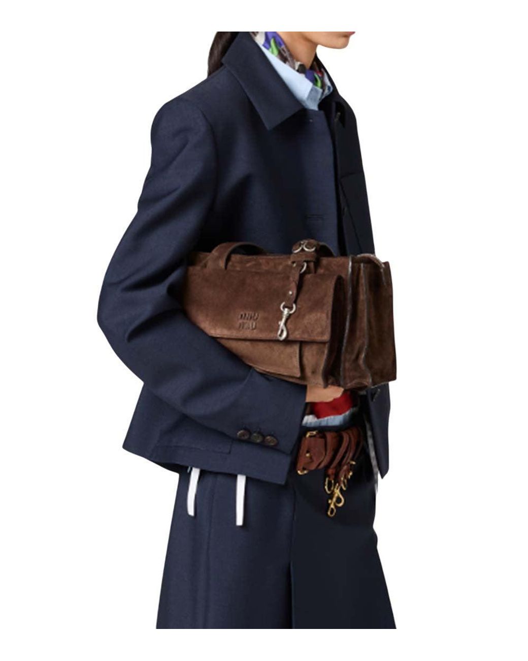 Miu Miu Brown Dark Utility Medium Shoulder Bag