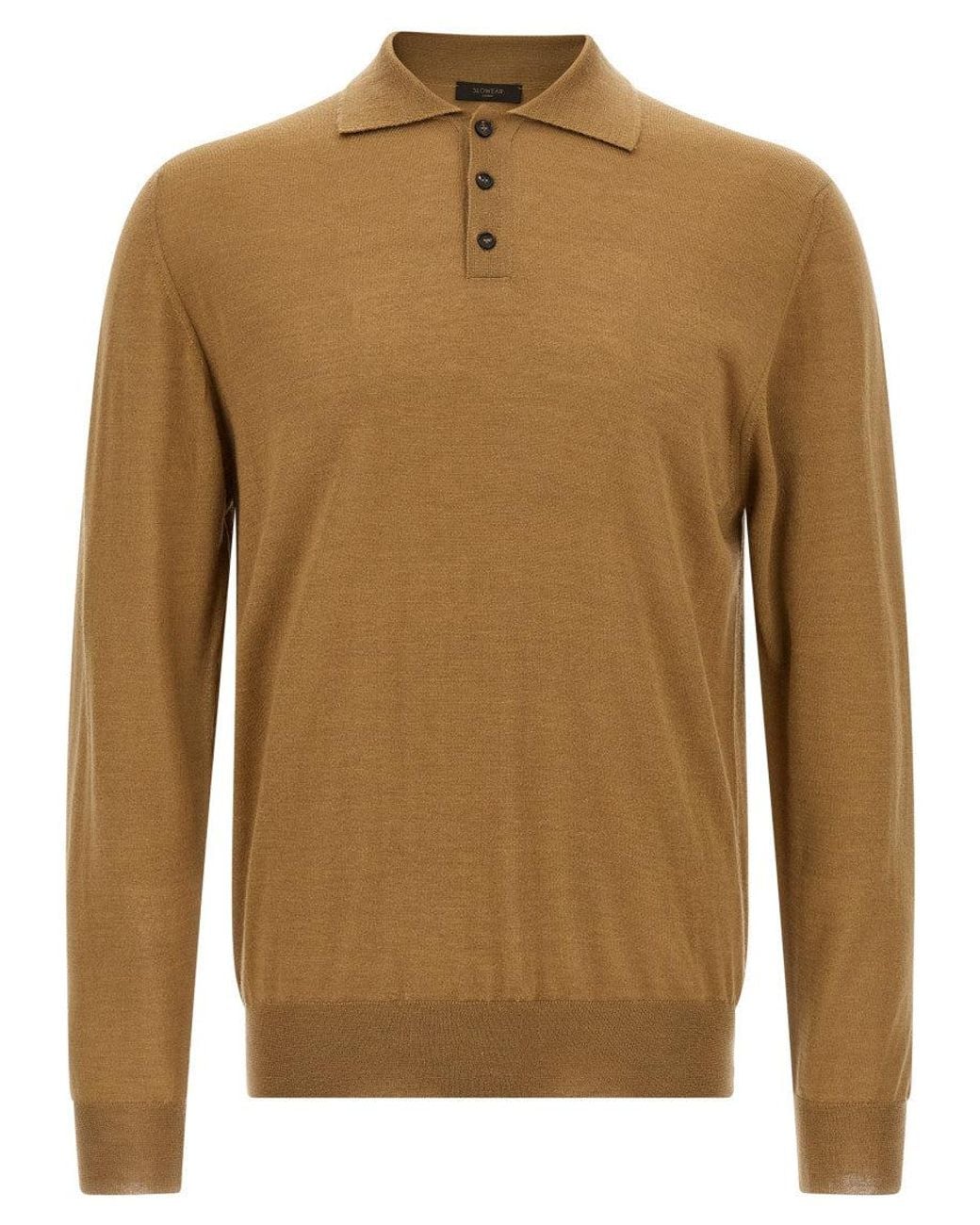 Zanone Brown Solid Polo Shirt for men