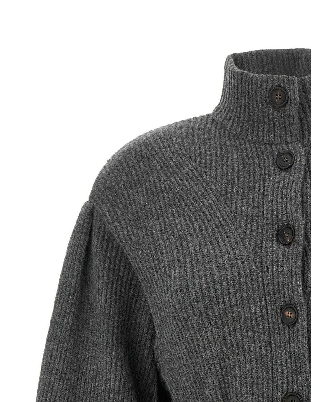 Brunello Cucinelli Gray Belted Cardigan