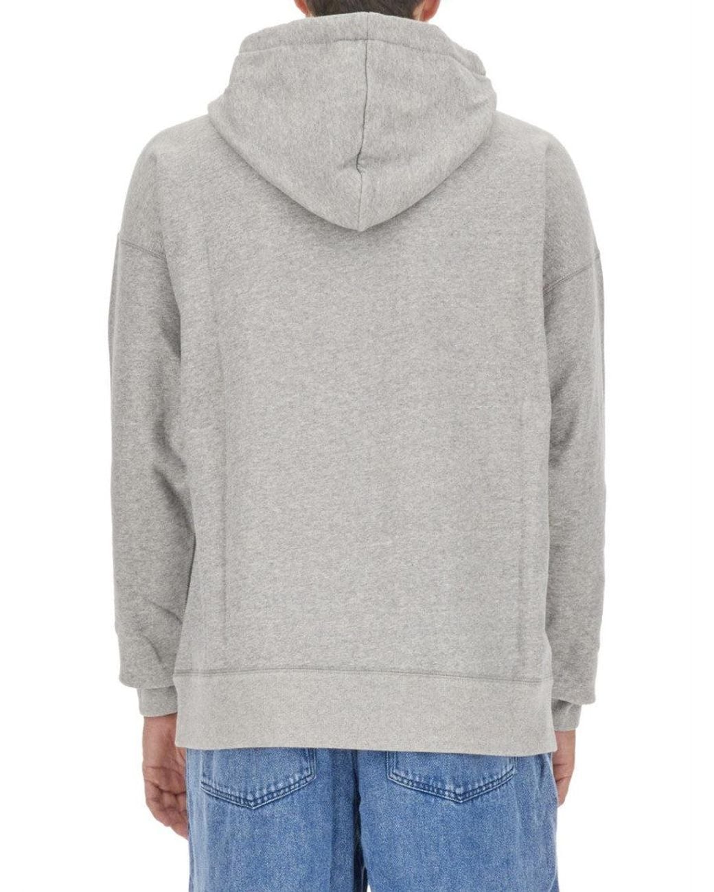 Isabel Marant Gray Logo Relaxed Hoodie for men