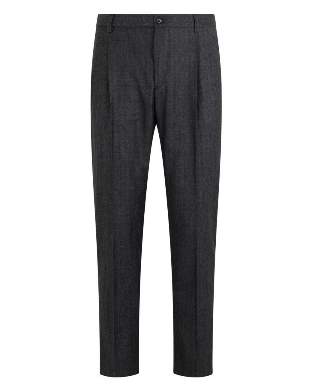 Dolce & Gabbana Gray Dark Pleated Pants for men