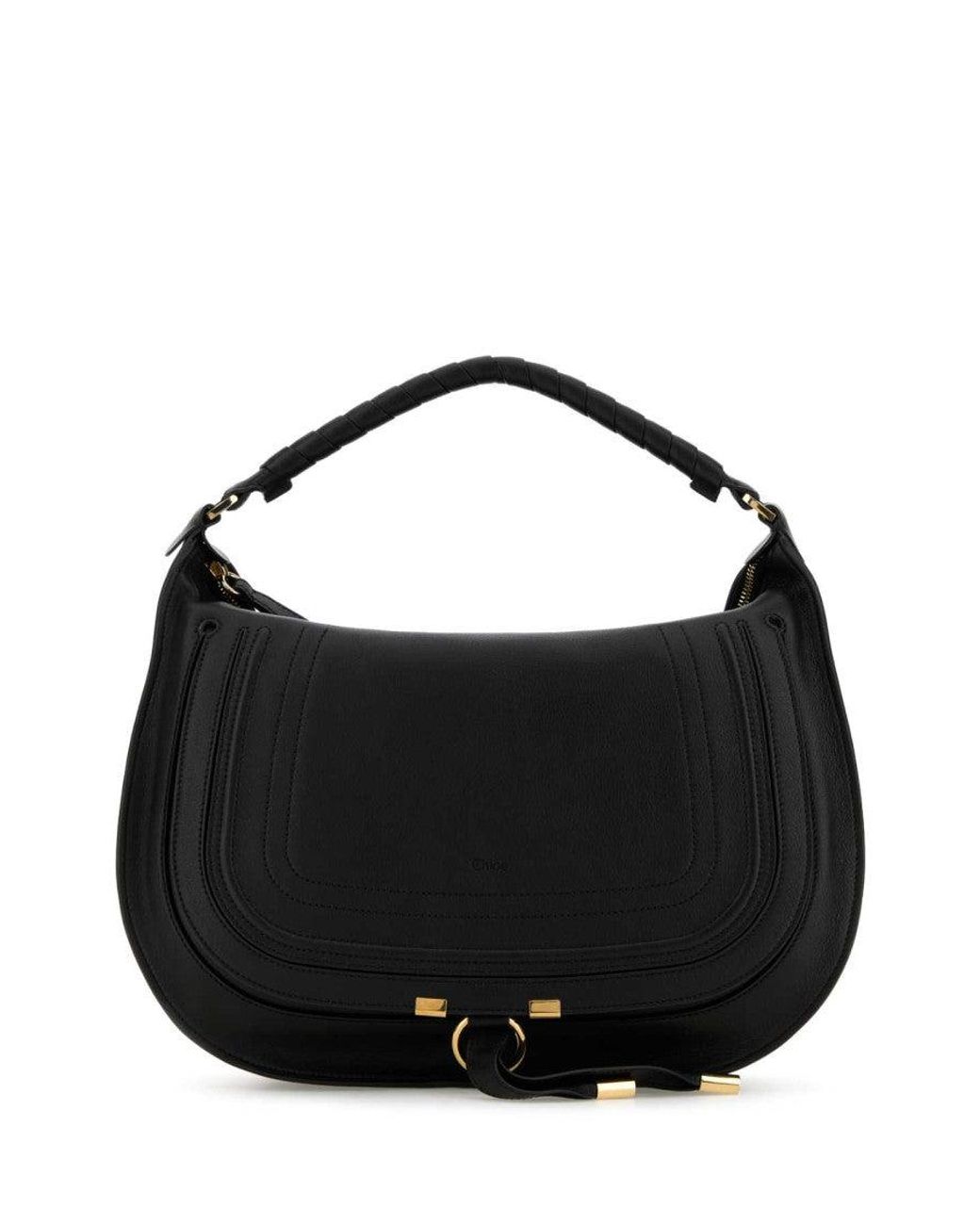 Chloé Black Leather Marcie Shoulder Bag