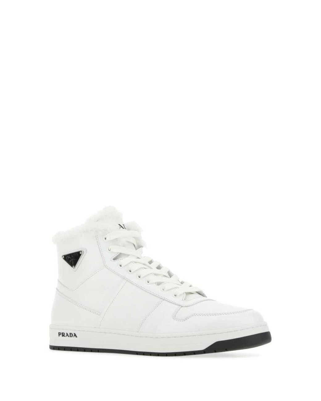 Prada White Leather Sneakers for men