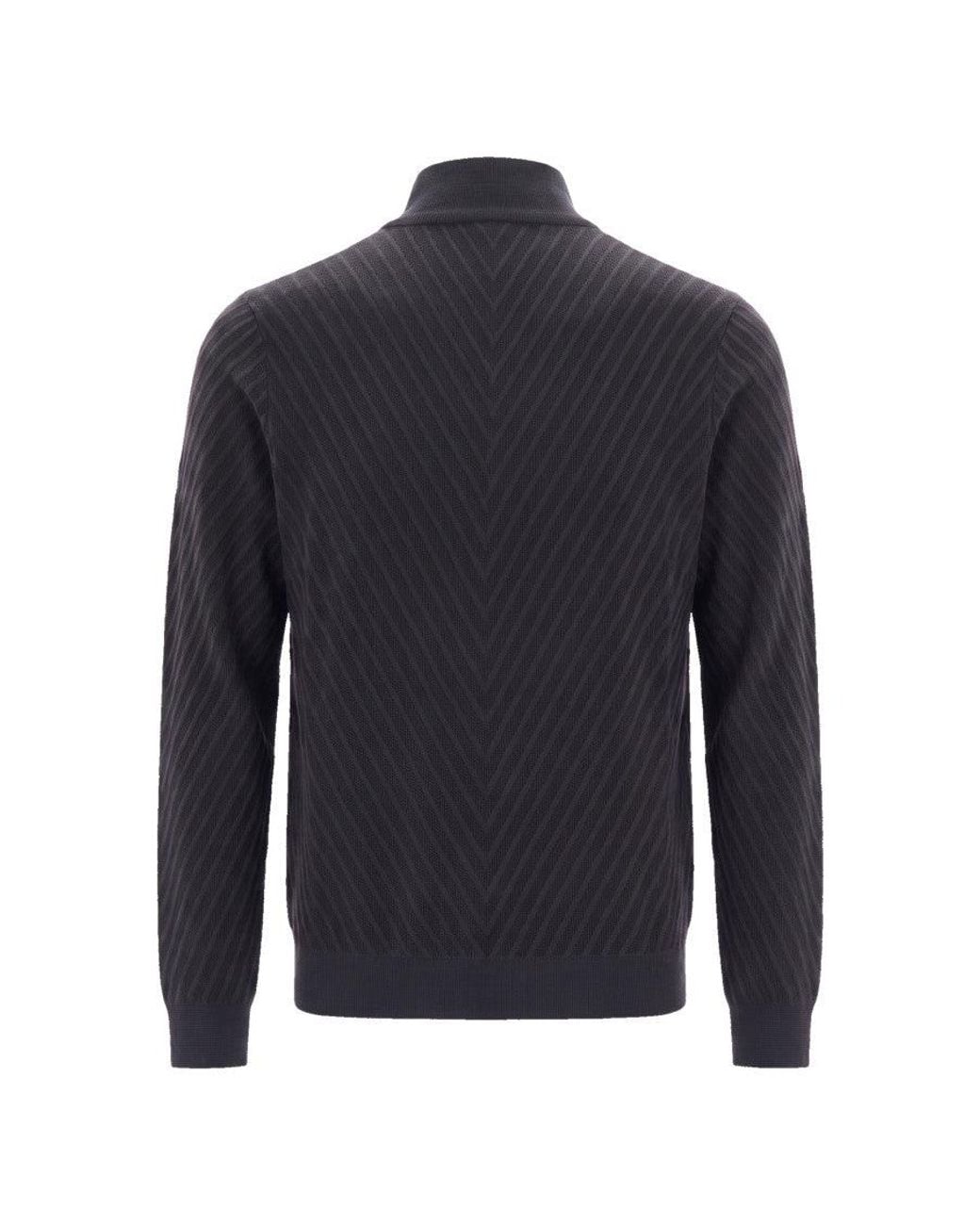 Emporio Armani Blue Dark Turtle Neck Sweater for men