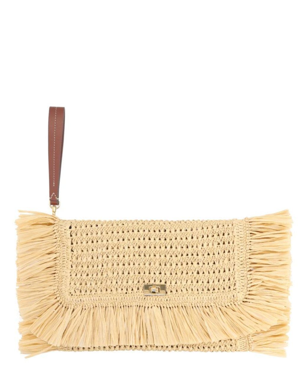 Anya Hindmarch Natural Anya Hindmarch Raffia Clutch