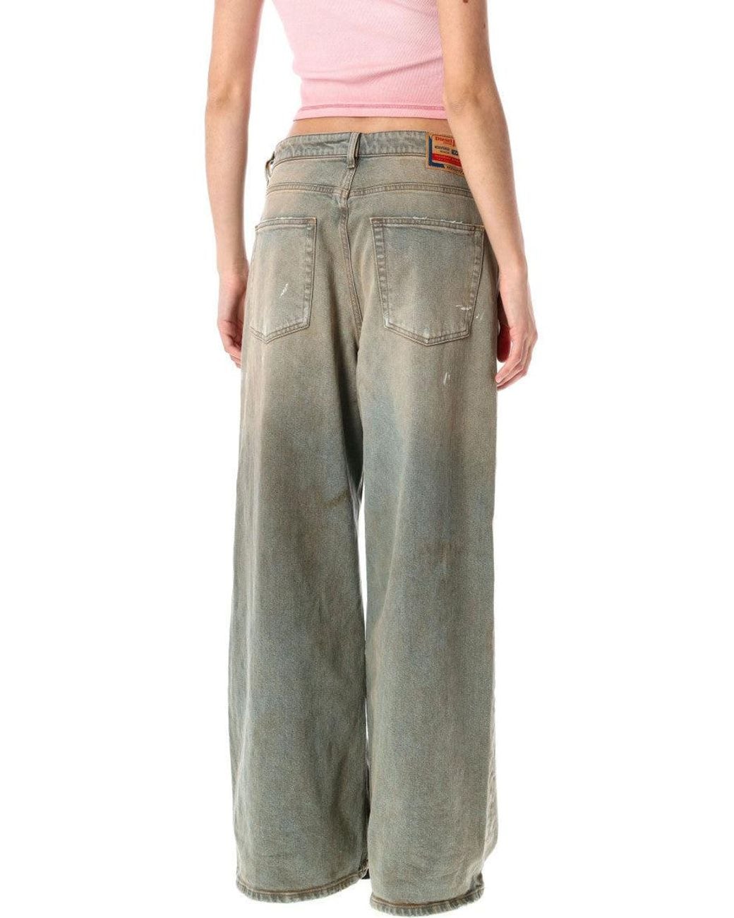 DIESEL Green Paint-Splatter Jeans