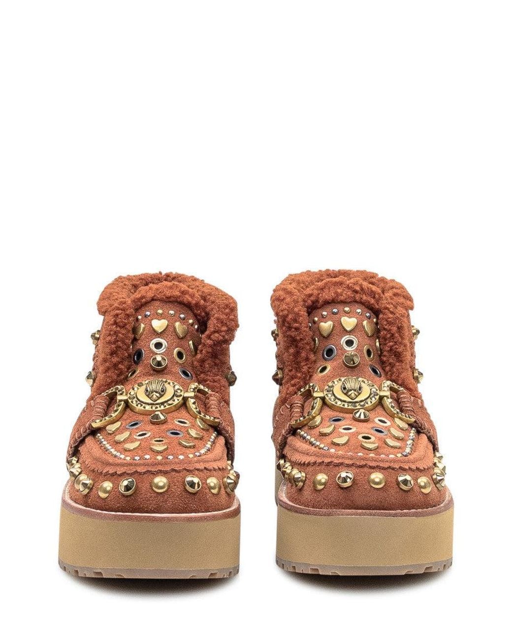 Kurt Geiger Brown Studded Boots