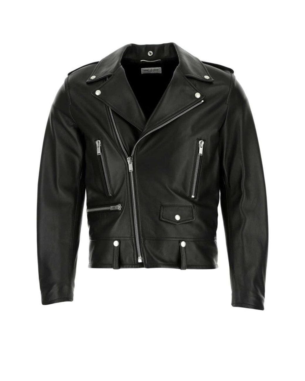 Saint Laurent Black Leather Jacket for men