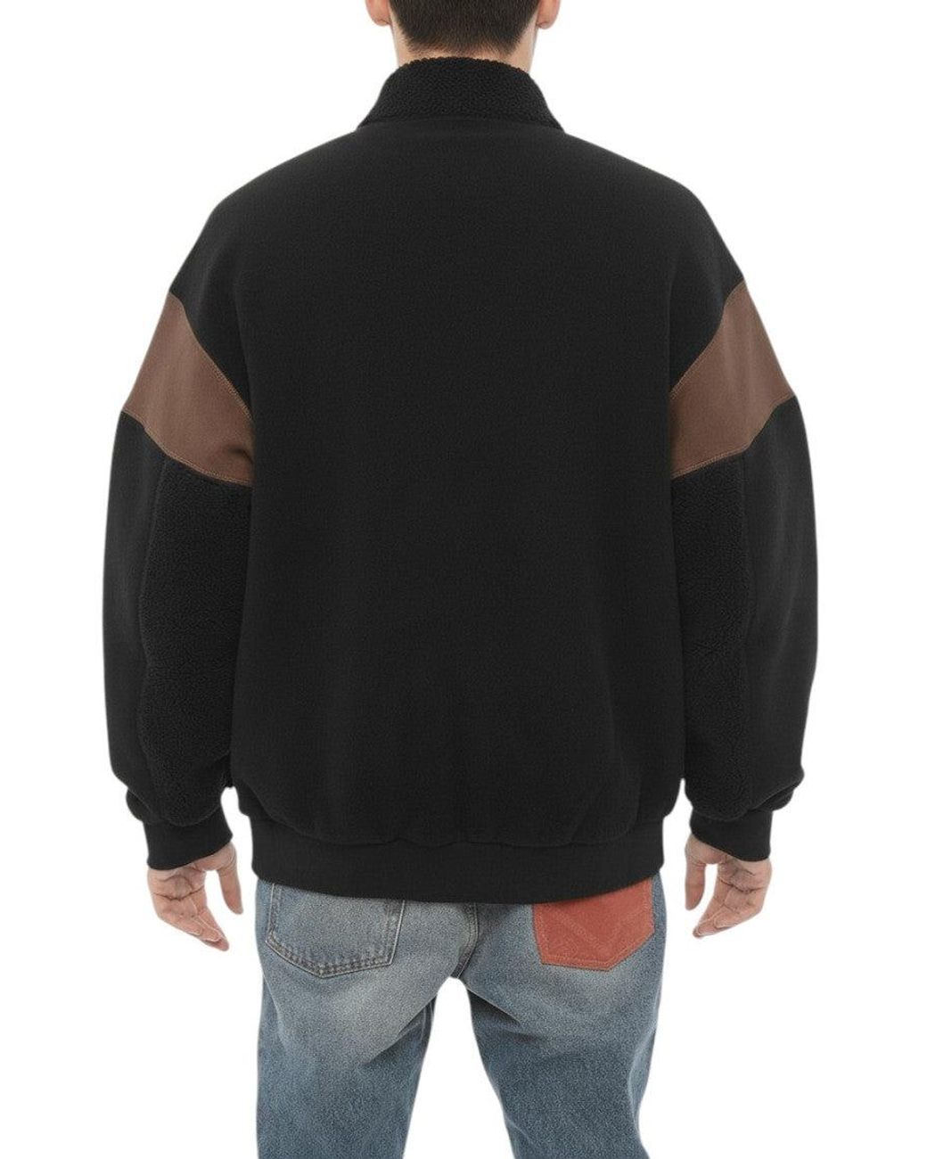 Ambush Black Shawl Neck Bomber Jacket for men