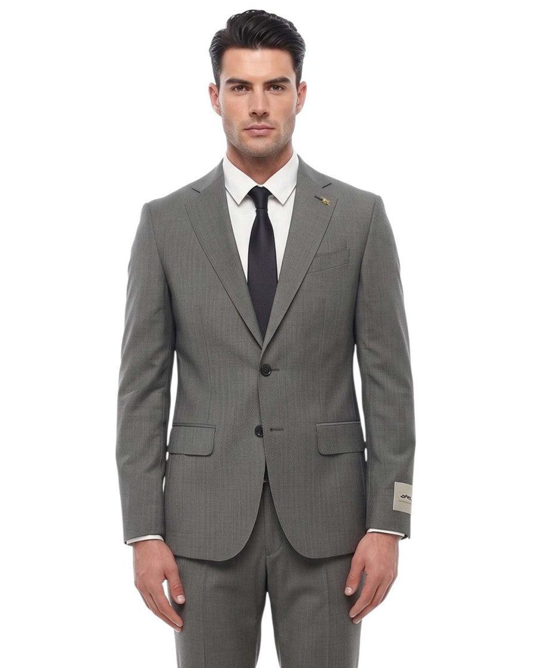 Corneliani Gray Notched Lapel Suit for men