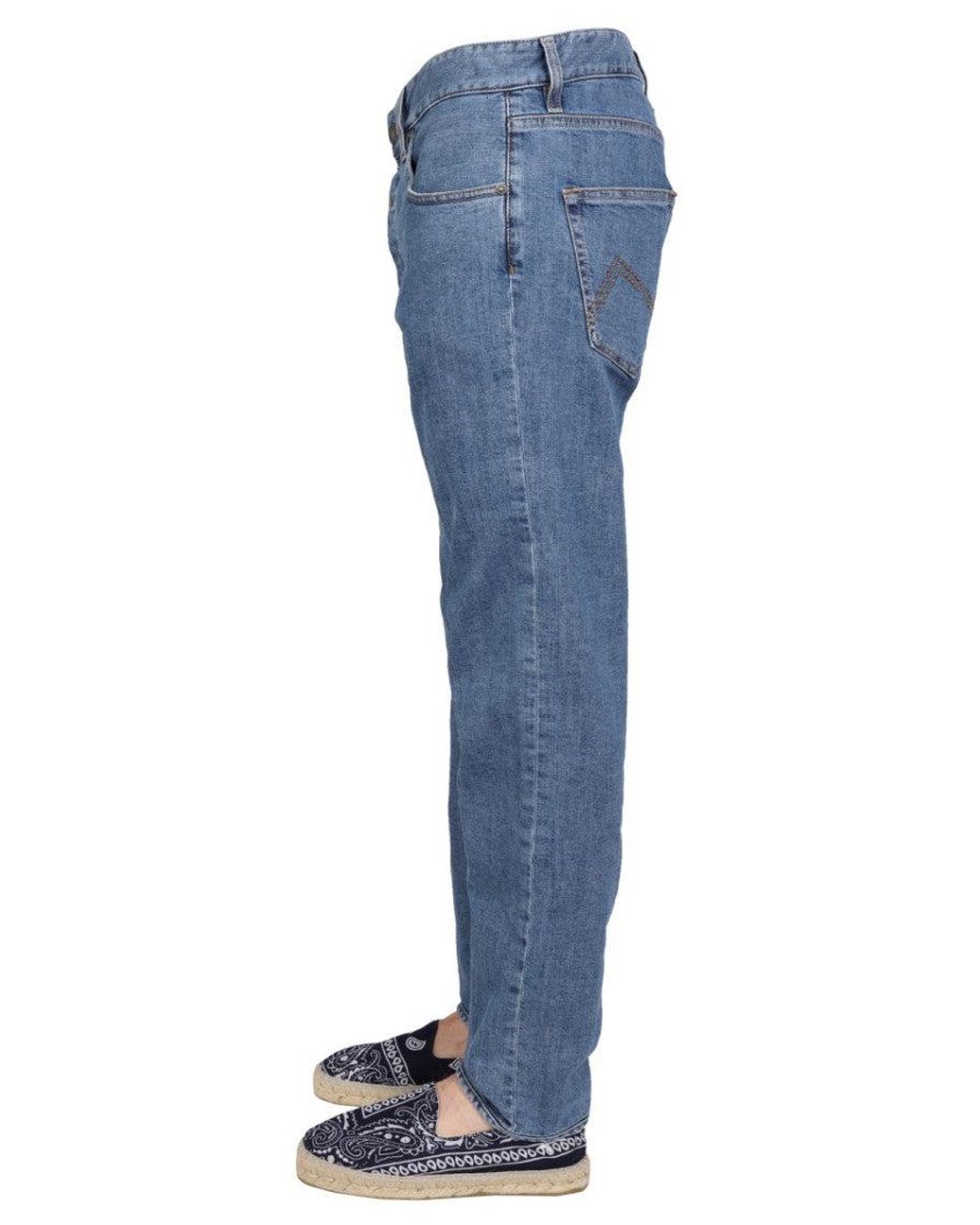 Lardini Blue Mid Rise Jeans for men