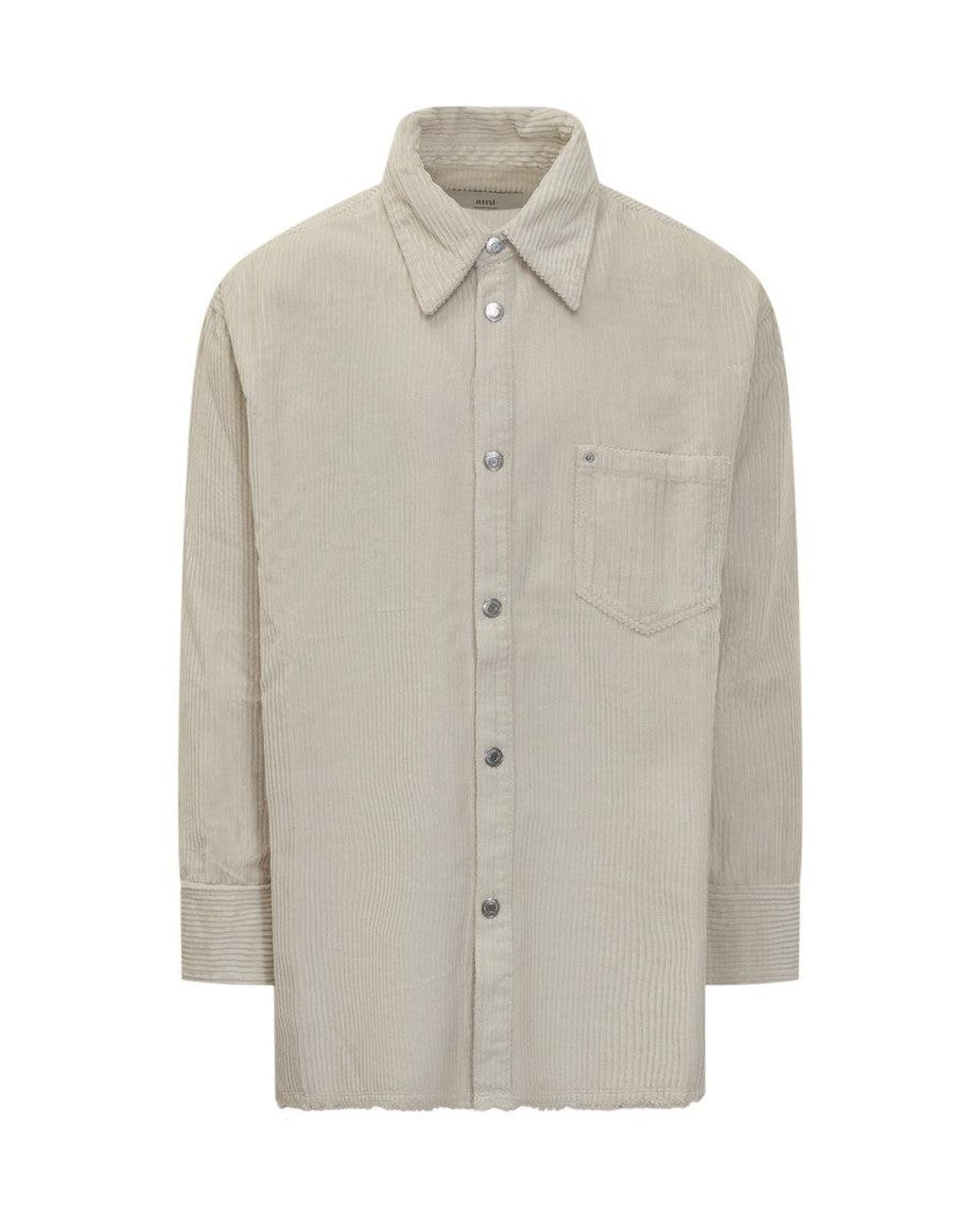AMI White Off Regular Solid Shirt for men