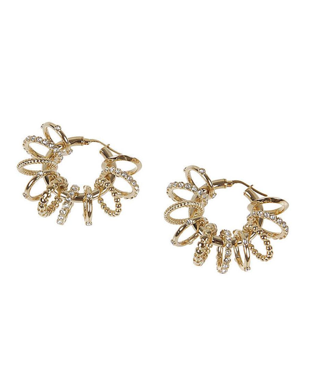 AMINA MUADDI Metallic Multi Ring Big Earrings