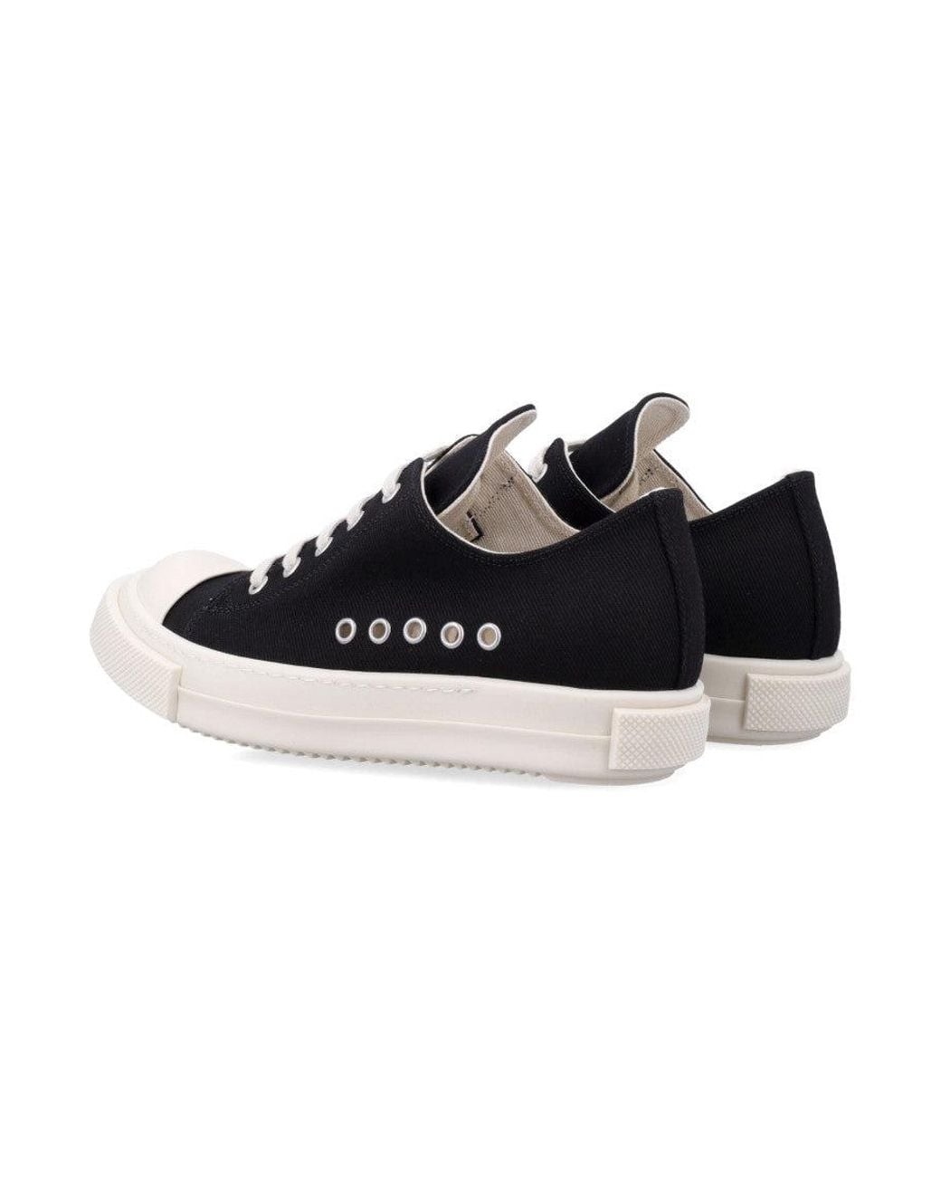 Rick Owens Black Lace-Up Sneakers