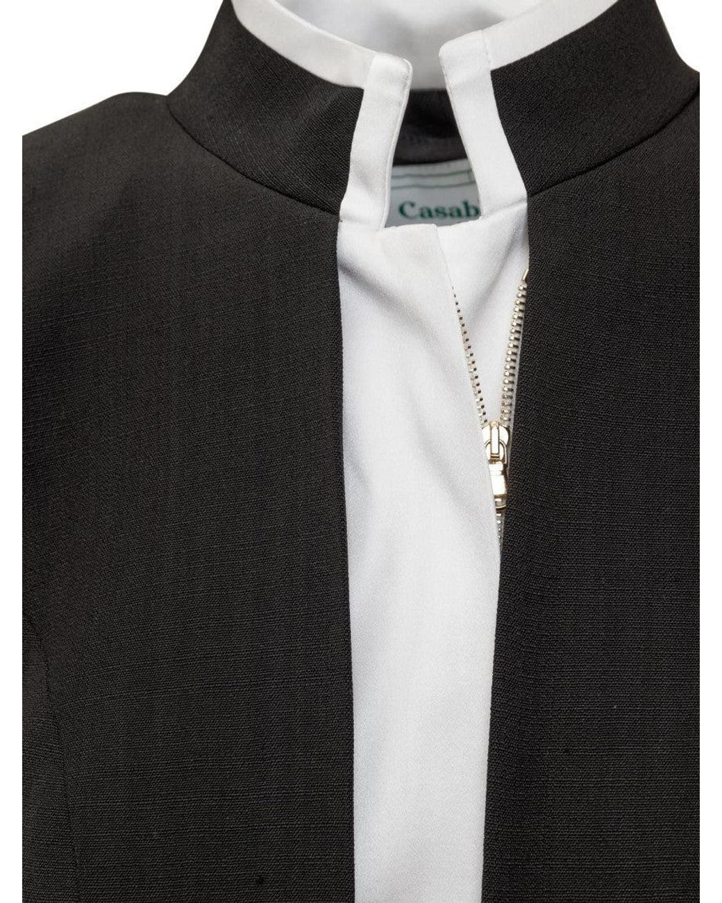 Casablanca Black Solid Mandarin Collar Blazer