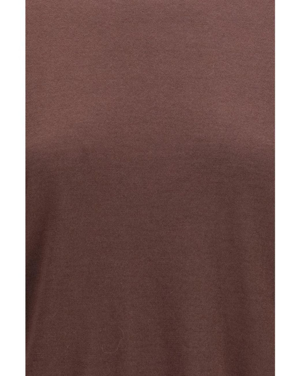Brunello Cucinelli Brown Solid Round Neck Sweater