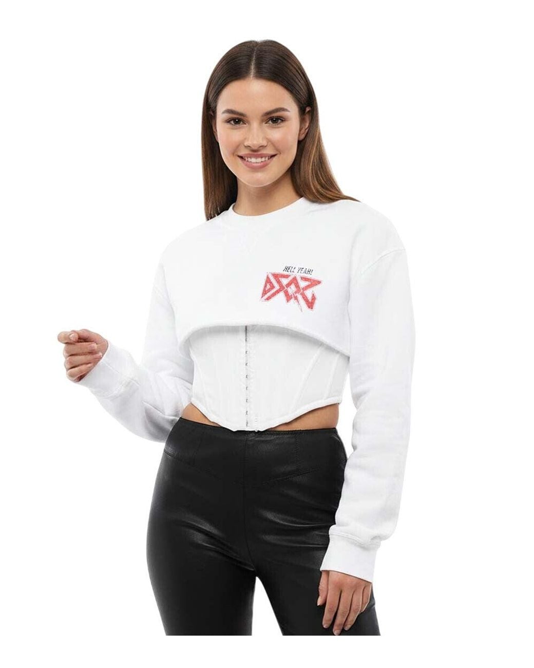 DSquared² White Graphic Crew Neck Sweatshirt