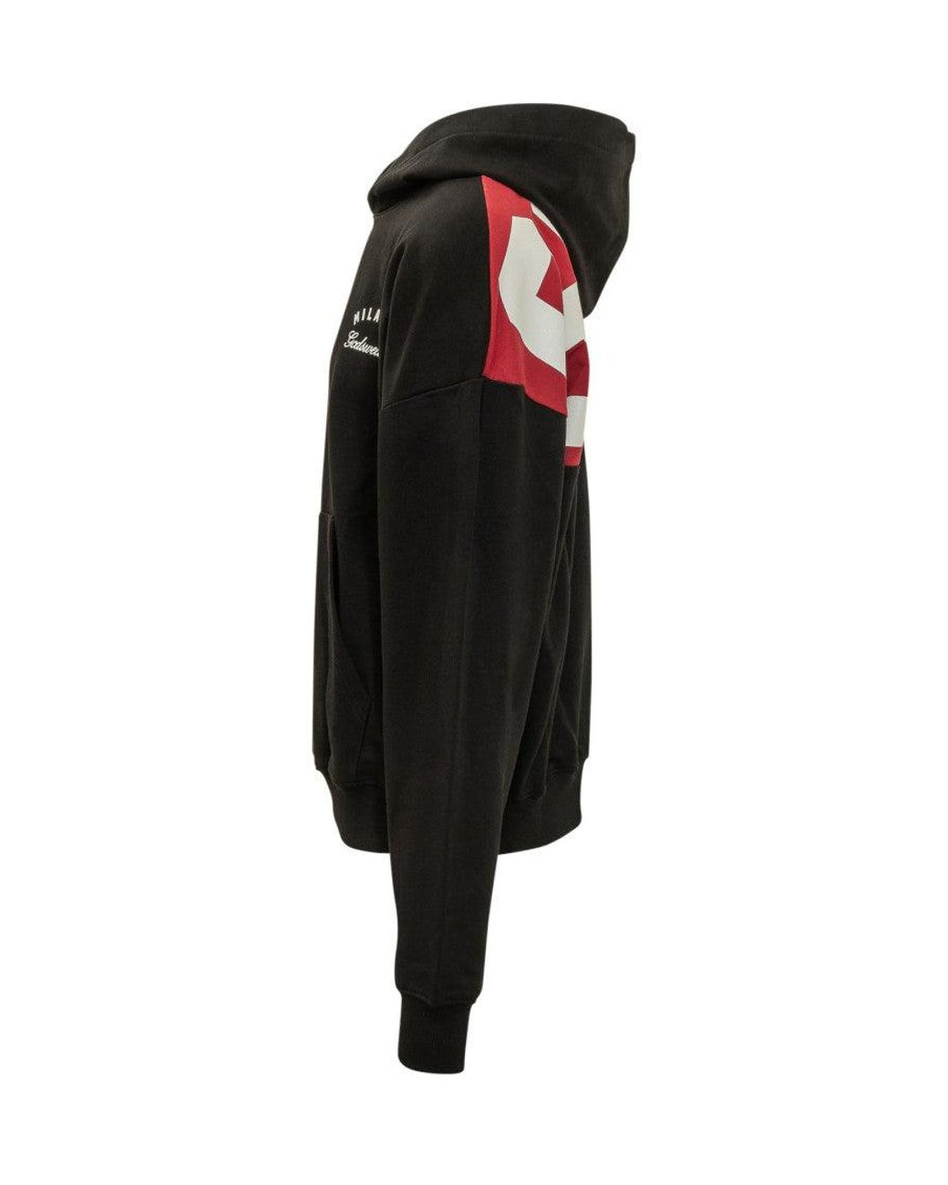 Gcds Black Logo Regular Hoodie for men