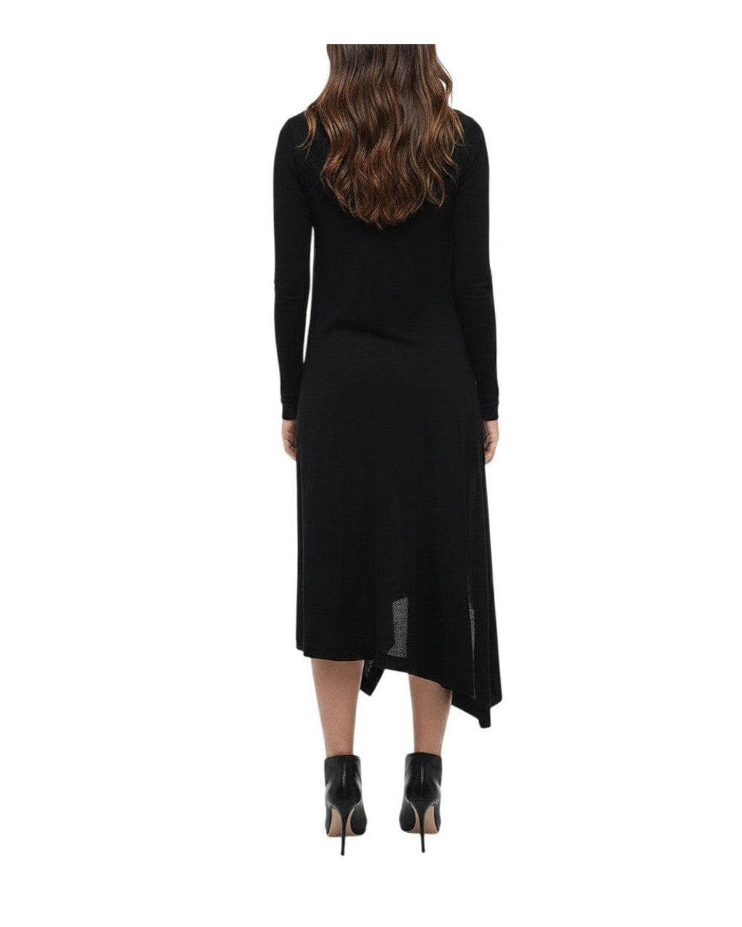 DIESEL Black Shirt Collar Midi Dress
