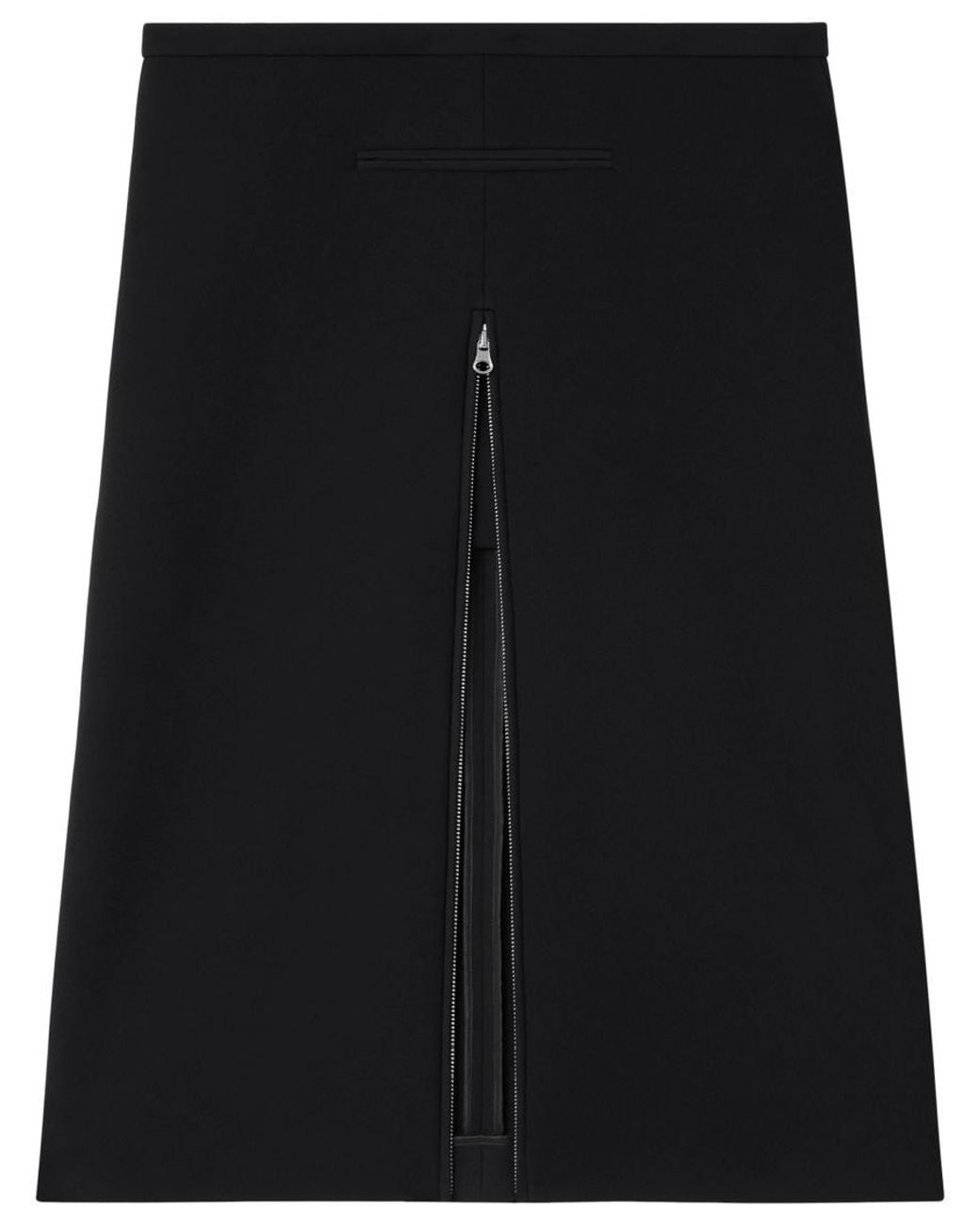 Courreges Black Heritage Tailored Crepe-Texture Midi Skirt