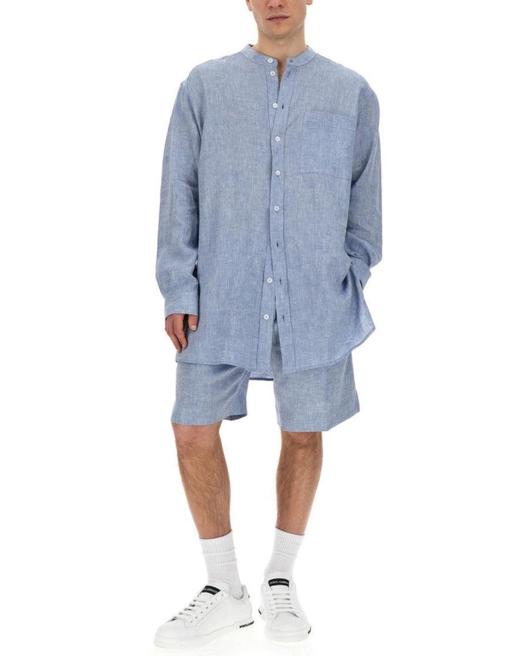 Dolce & Gabbana Blue Light Oversized Shirt for men