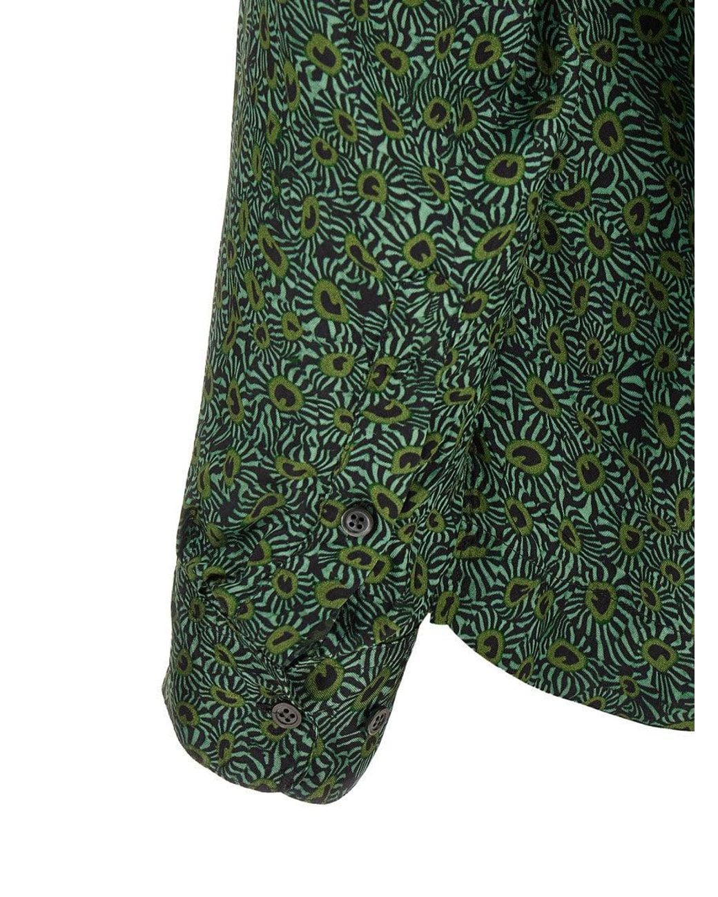 Dries Van Noten Green Relaxed Abstract Shirt for men