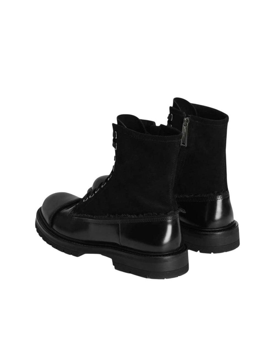 Dolce & Gabbana Black Ankle Combat Boots for men