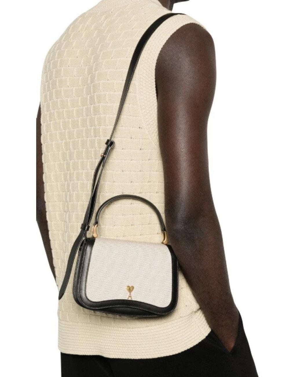 AMI Natural Logo Mini Crossbody Bag