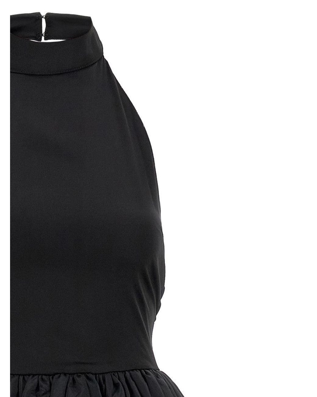 ROTATE BIRGER CHRISTENSEN Black 'Satin Taffeta Maxi' Dress