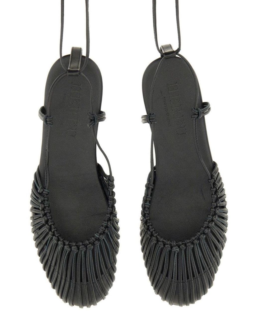 Hereu White Braided Mantera Sandals