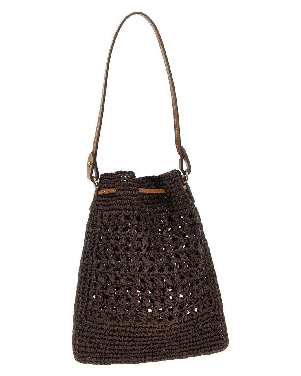Miu Miu White Crochet Mini Bucket Bag