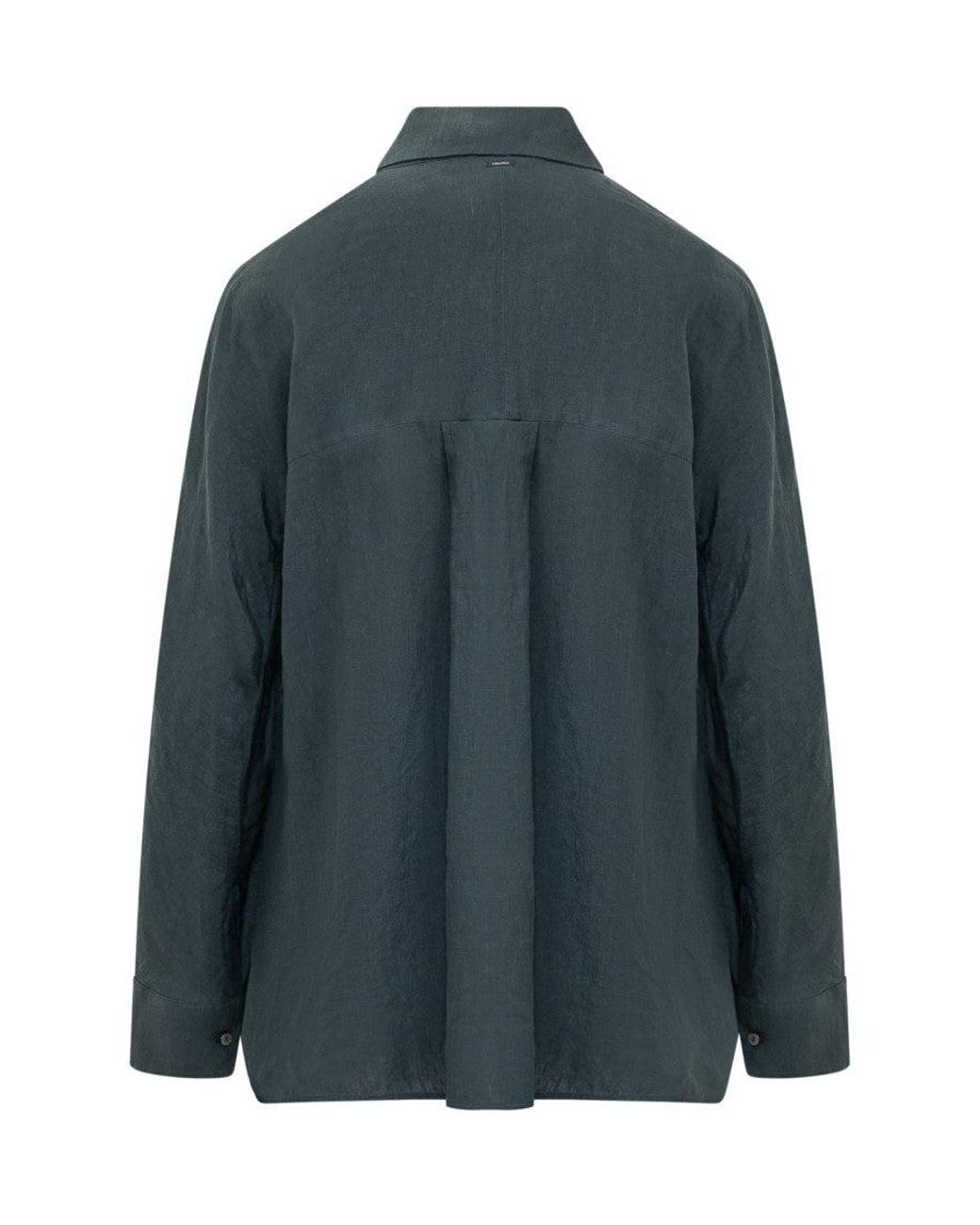 Max Mara Blue Casual Wide Sleeve Blouse