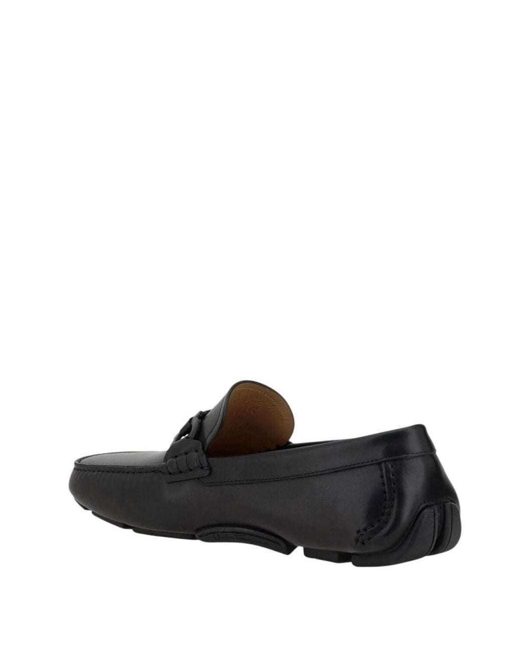 Ferragamo Black Leather Byte Loafers for men