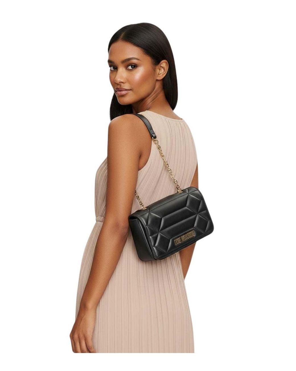 Love Moschino Black Logo Small Shoulder Bag