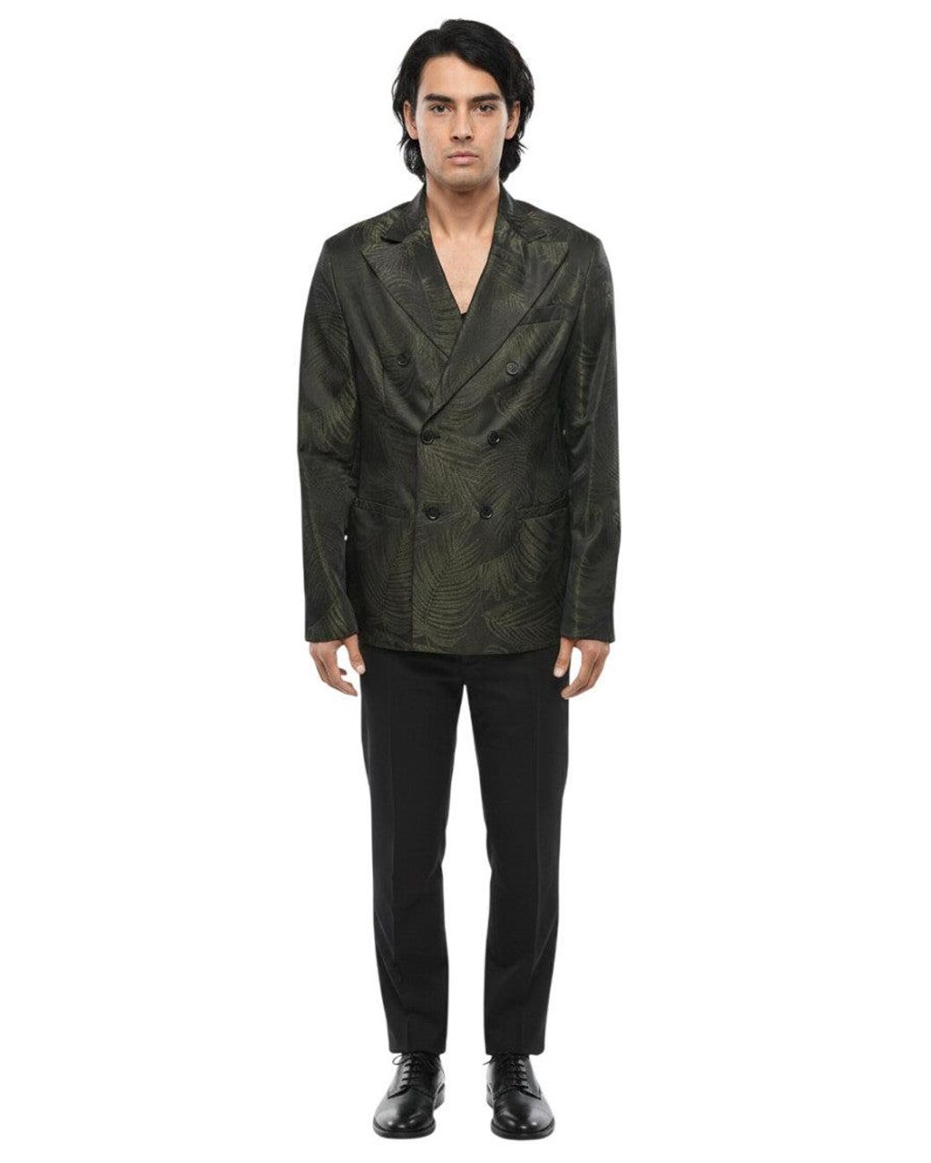 Palm Angels Black Peaked Lapel Blazer for men