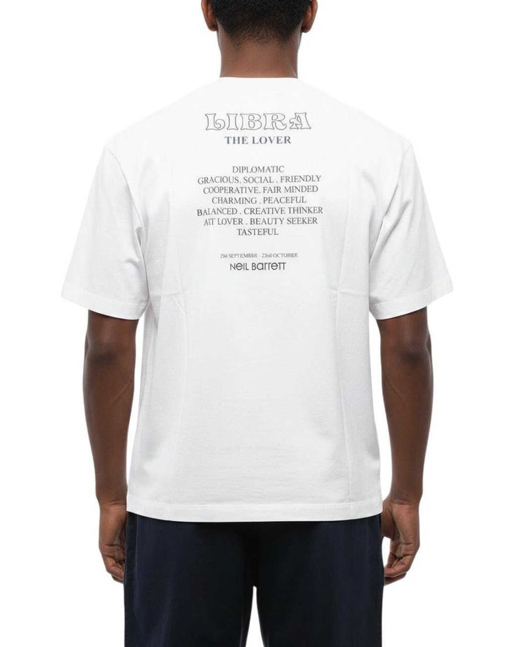 Neil Barrett White Graphic Crew Neck T-Shirt for men